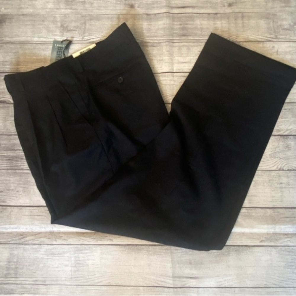 Bertucci Satin Linen Dress Pants Slacks Pleated New size 34 Men’s SZ 34x32 Blue